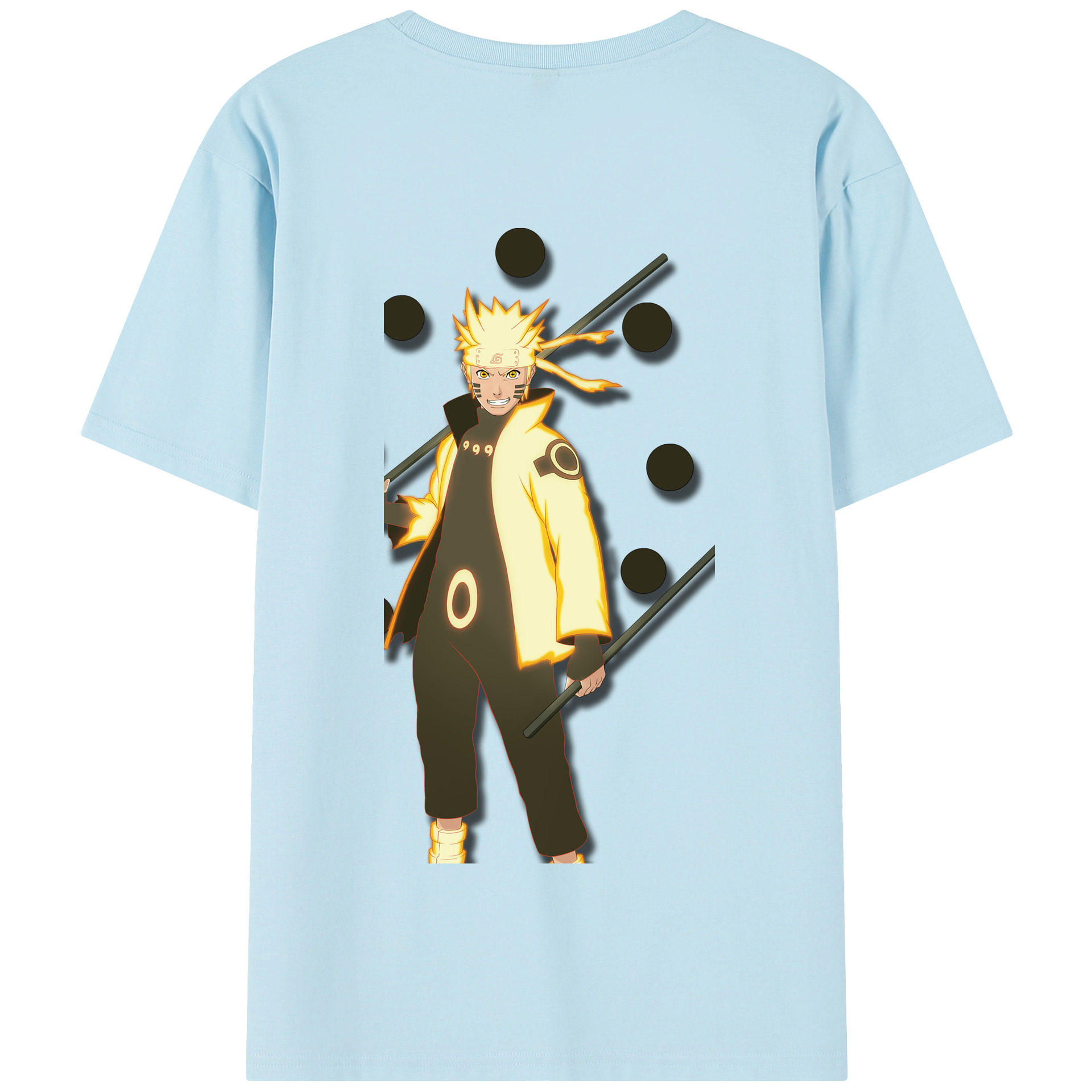 （画像用） NARUTO -ナルト- うずまき ナルト Uzumaki Naruto 綿100％半袖Tシャツ（背面プリント）